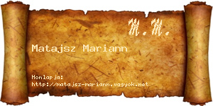 Matajsz Mariann névjegykártya