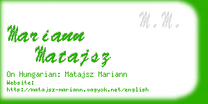mariann matajsz business card